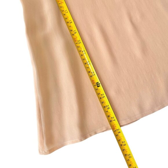 TWELVE COUTURE Sleeveless Ruffle Top Sz.M Peach Blush 100% Silk Coquette Preppy - Picture 5 of 9